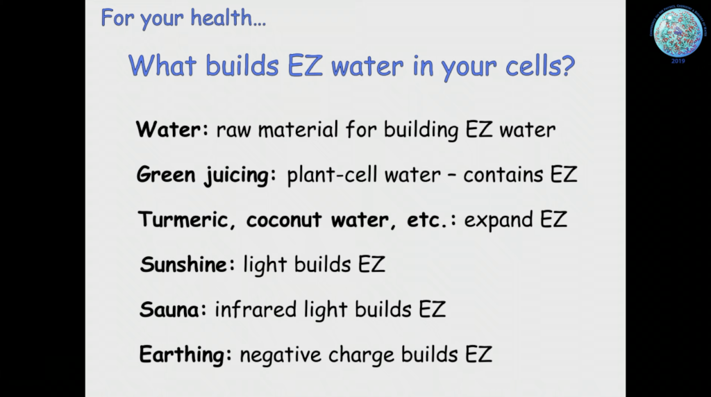 What builds EZ water in your cells?